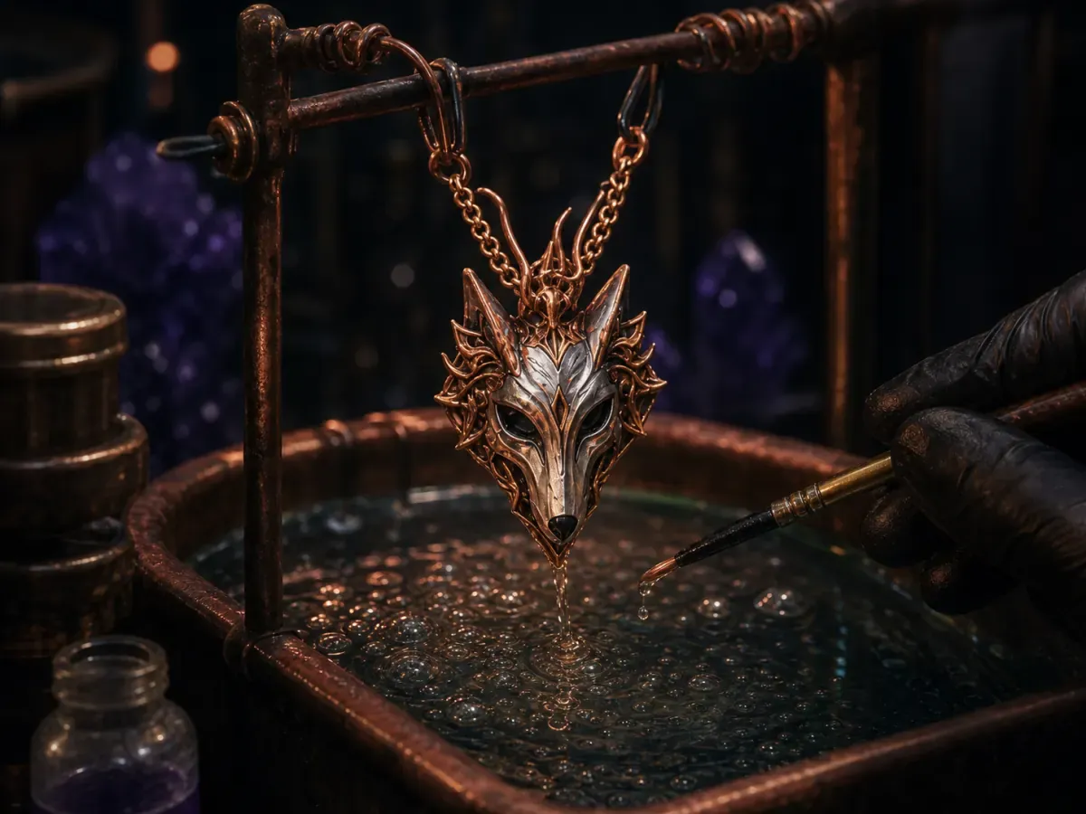 Electroforming and final finishing of a fantasy pendant.
