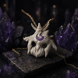 Lunar Ward hand-painted resin fantasy pendant