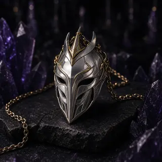 Silent Sentinel noble metal fantasy pendant
