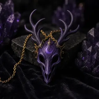 Umbra Stag purple hand-painted resin pendant